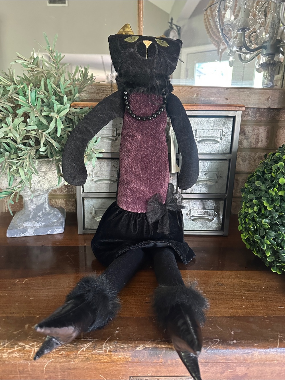 WOOF POOF COLLECTICLE MUSICAL HANDCRAFTED USA CAT HALLOWEEN DOLL DECORATIONS NEW